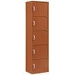 Hodedah 5 Shelf 5 Door Multi-Purpose Wooden Bookcase in Cherry Finish
