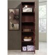 Hodedah 5 Shelf 5 Door Multi-Purpose Wooden Bookcase in Mahogany Finish