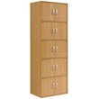 Hodedah 5 Shelf 10 Door Multi-Purpose Wooden Bookcase in Beige Finish