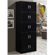 Hodedah 5 Shelf 10 Door Multi-Purpose Wooden Bookcase in Black Finish