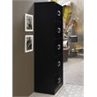 Hodedah 5 Shelf 10 Door Multi-Purpose Wooden Bookcase in Black Finish