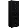 Hodedah 5 Shelf 10 Door Multi-Purpose Wooden Bookcase in Black Finish