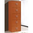 Hodedah 5 Shelf 10 Door Multi-Purpose Wooden Bookcase in Cherry Finish