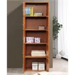 Hodedah 5 Shelf 10 Door Multi-Purpose Wooden Bookcase in Cherry Finish