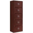 Hodedah 5 Shelf 10 Door Multi-Purpose Wooden Bookcase in Mahogany Finish