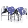 Hodedah Folding Bed with Headboard-Footboard and Metal Frame in Silver Finish