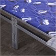 Hodedah Folding Bed with Headboard-Footboard and Metal Frame in Silver Finish