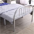 Hodedah Folding Bed with Headboard-Footboard and Metal Frame in Silver Finish