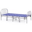 Hodedah Folding Bed with Headboard-Footboard and Metal Frame in Silver Finish
