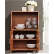 Hodedah Modern Wooden Microwave Kitchen Cart in Cherry Finish
