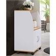 Hodedah Modern Wooden Microwave Kitchen Cart in White Finish