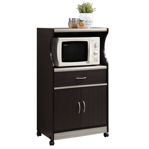 hodedah microwave kitchen cart (b)