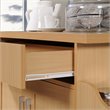 Hodedah Kitchen Island with Spice Rack plus Towel Holder in Beige Wood