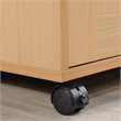 Hodedah Kitchen Island with Spice Rack plus Towel Holder in Beige Wood