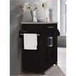 Hodedah Kitchen Island with Spice Rack plus Towel Holder in Chocolate-Gray Wood