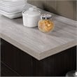 Hodedah Kitchen Island with Spice Rack plus Towel Holder in Chocolate-Gray Wood