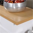 Hodedah Kitchen Island with Spice Rack plus Towel Holder in White Wood