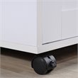 Hodedah Kitchen Island with Spice Rack plus Towel Holder in White Wood