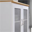 Hodedah Kitchen Cabinet with Top and Bottom Enclosed Cabinet Space in White Wood
