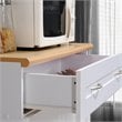 Hodedah Kitchen Cabinet with Top and Bottom Enclosed Cabinet Space in White Wood