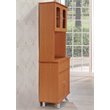 Hodedah Kitchen China with 4-Door 1-Drawer and Microwave Space in Cherry Wood