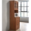 Hodedah Kitchen Cabinet with 1 Drawer plus Space for Microwave in Cherry Wood