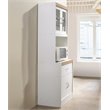 Hodedah Kitchen Cabinet with 1 Drawer plus Space for Microwave in White Wood