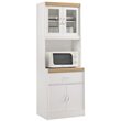 Hodedah Kitchen Cabinet with 1 Drawer plus Space for Microwave in White Wood