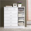 Hodedah 7 Drawer Chest with Locks on 2 Drawers and 1 Door in White Wood