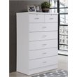 Hodedah 7 Drawer Chest with Locks on 2 Top Drawers in White Wood