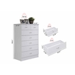Hodedah 7 Drawer Chest with Locks on 2 Top Drawers in White Wood