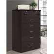 Hodedah 7 Drawer Chest with Locks on 2 Top Drawers in Chocolate Wood