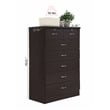 Hodedah 7 Drawer Chest with Locks on 2 Top Drawers in Chocolate Wood