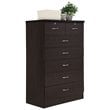 Hodedah 7 Drawer Chest with Locks on 2 Top Drawers in Chocolate Wood