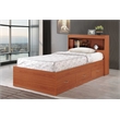 Hodedah Twin Size Captain Bed with 3 Drawers and Headboard in Cherry Wood
