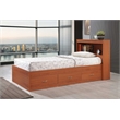 Hodedah Twin Size Captain Bed with 3 Drawers and Headboard in Cherry Wood