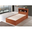 Hodedah Twin Size Captain Bed with 3 Drawers and Headboard in Cherry Wood