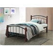 Hodedah Complete Metal Platform Bed with Headboard Footboard Twin Size in Black