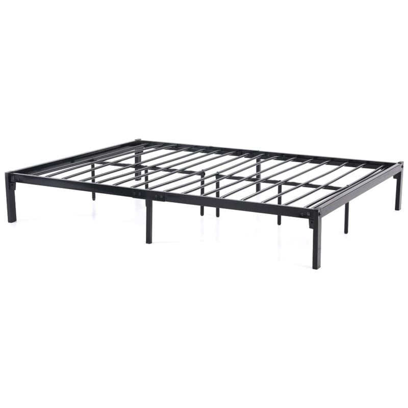 Hodedah Twin Size Metal Bed Frame in Black Finish