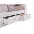 Hodedah Twin Size Captain Bed with 3 Drawers and Headboard in White Wood