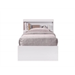 Hodedah Twin Size Captain Bed with 3 Drawers and Headboard in White Wood