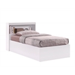 Hodedah Twin Size Captain Bed with 3 Drawers and Headboard in White Wood
