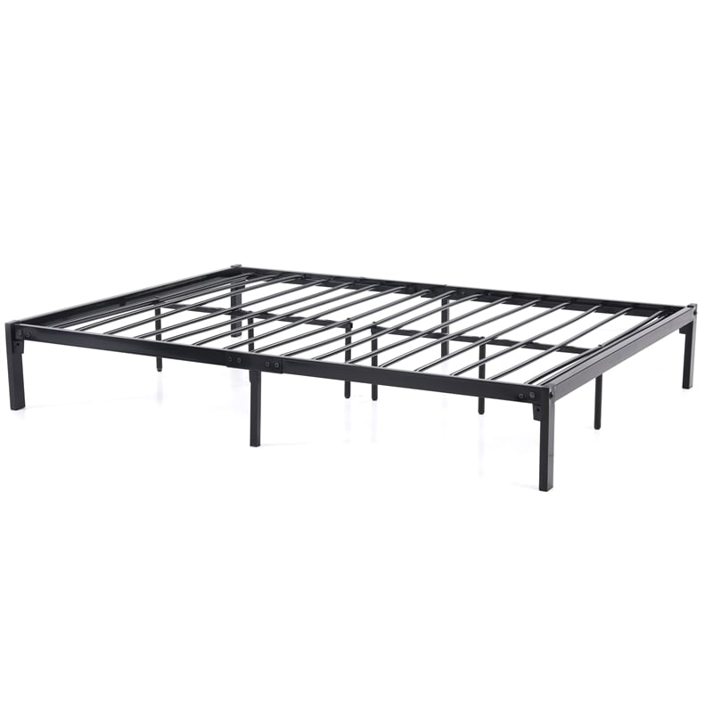 Hodedah Full Size Metal Bed Frame in Black Finish