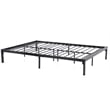 Hodedah Full Size Metal Bed Frame in Black Finish