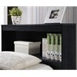 Hodedah Twin Size Captain Bed with 3 Drawers and Headboard in Black Wood