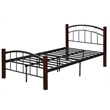 Hodedah Complete Metal Platform Bed with Headboard Footboard Queen Size in Black
