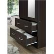 Hodedah 2 Door Armoire with 2 Drawers Clothing Rod and Mirror in Chocolate Wood