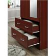 Hodedah 2 Door Armoire with 2 Drawers Clothing Rod and Mirror in Mahogany Wood