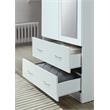 Hodedah 2-Door Armoire with 2-Drawers and Clothing Rod plus Mirror in White Wood
