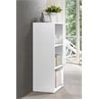 Hodedah Three Shelf Versatil Wooden Bookcase in White Finish